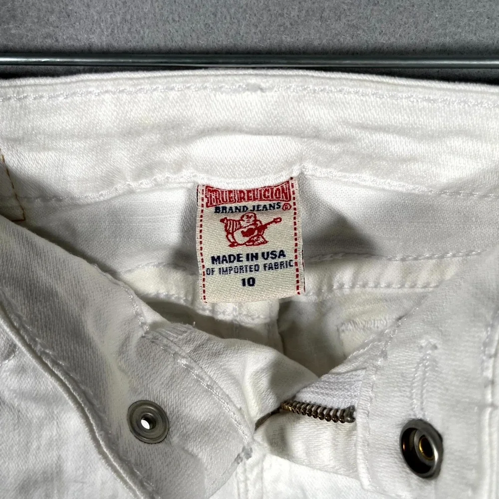 True‎ Religion Stella Jeans Girls 10 White Denim Cotton Light Wash Straight Leg